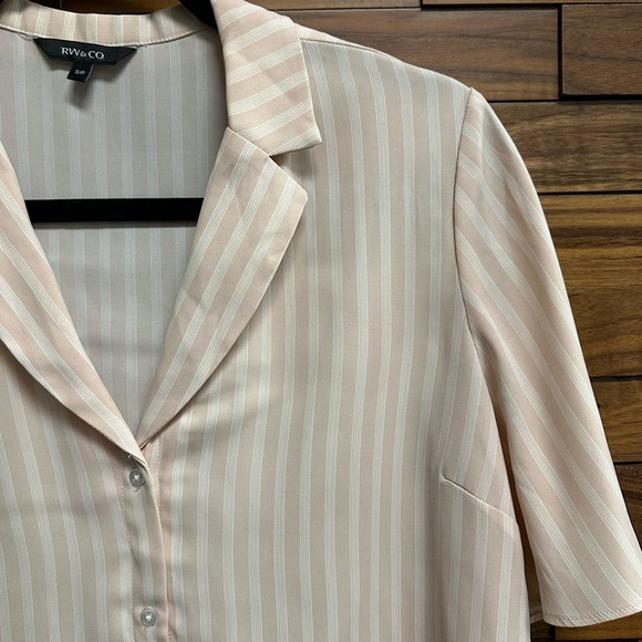 RW&CO - Pink & White Stripes Blouse - Picture 4 of 5
